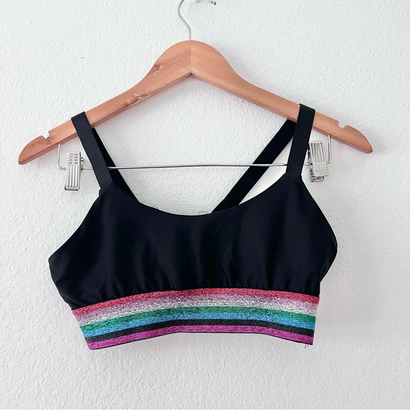 Terez Metallic Rainbow Band Sports Bra Sz S - Picture 2 of 4
